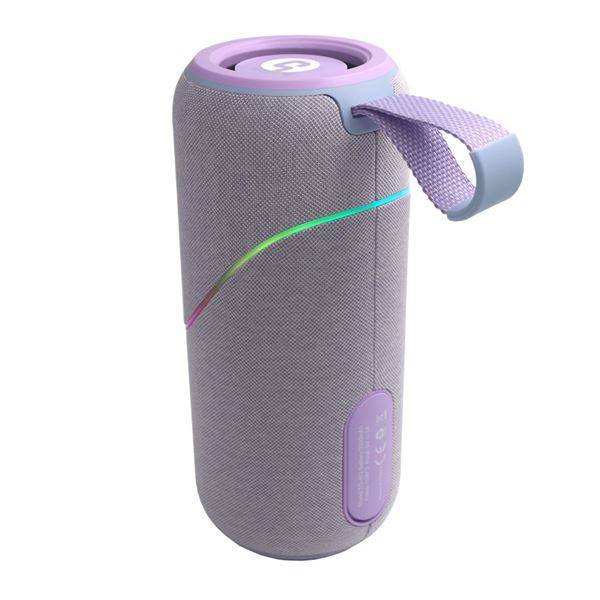 Coolsound Rainbow Beat Altoparlante Bluetooth True Wireless 20W - Autonomia fino a 3h - USB, MicroSD e Aux - Funzione Vivavoce - Radio FM - Illuminazione RGB - Colore Viola