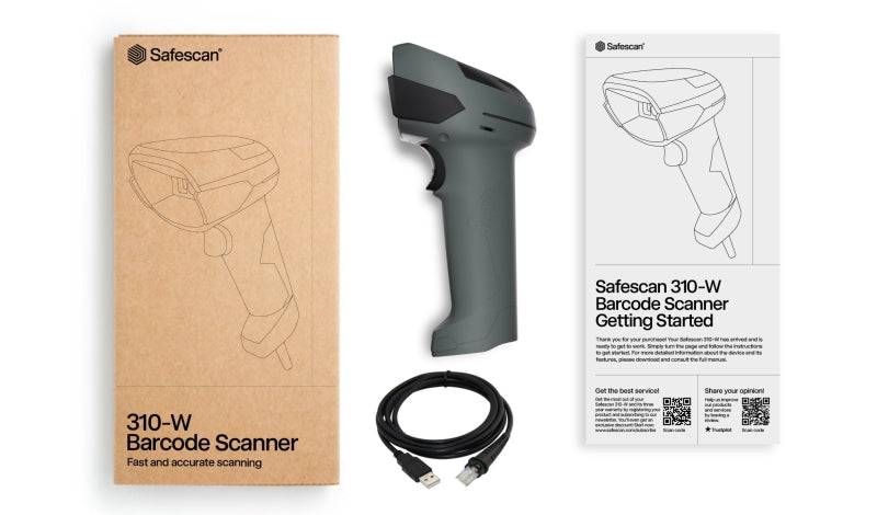 Safescan 310-W Lettore Codice a Barre 1D e 2D - USB-A - Plug and Play - Ergonomico