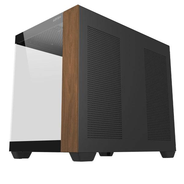 Abysm Danube Sava Nature 285C Black ARGB Case Micro ATX, ITX - Pannello Laterale e Frontale Vetro Temperato - 3.5" e 2.5" - USB-A, USB-C e Audio - 4 Ventilatori ARGB Installati - Supporta Raffreddamento Liquido
