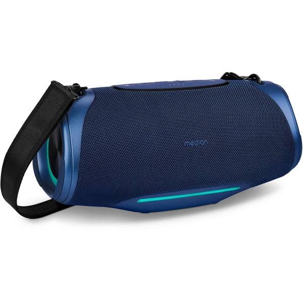 Medion Life P61762 L Altoparlante 50W - Bluetooth 5.3 - Modalità Broadcast - Resistente all'Acqua - Fino a 47 Ore di Autonomia - Illuminazione RGB - Colore Blu