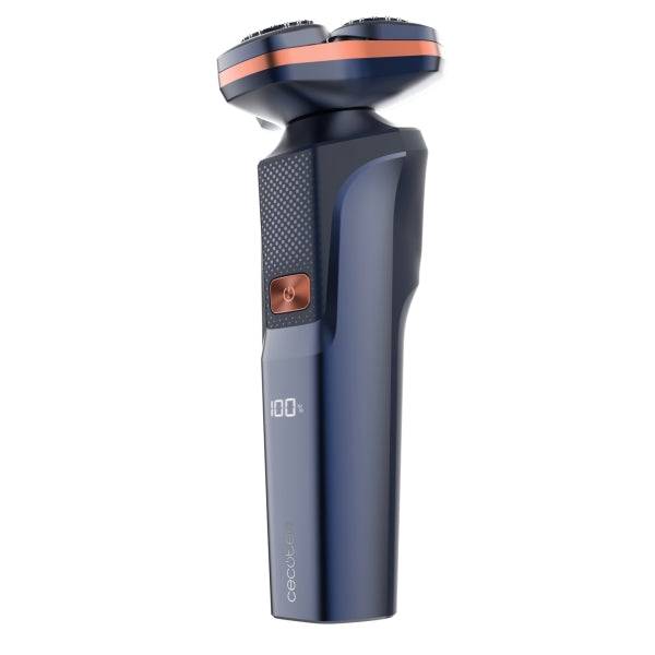 Cecotec PrecisionCare Aluminum Rasoio Rotativo - Autonomia fino a 2h - Testina Magnetica - Velocità 8500rpm - Display LED - Rivestimento Titanio - Colore Blu Marino
