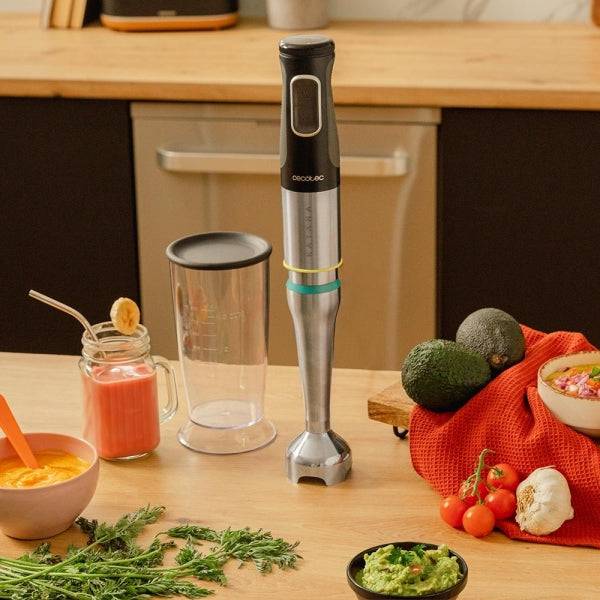 Cecotec Katana 15 Jarg Frullatore ad Immersione - Potenza 1500W - Movimento Oscillante - Velocità Regolabile - Lame Rivestite in Titanio - Modalità Turbo - Colore Nero e Argento