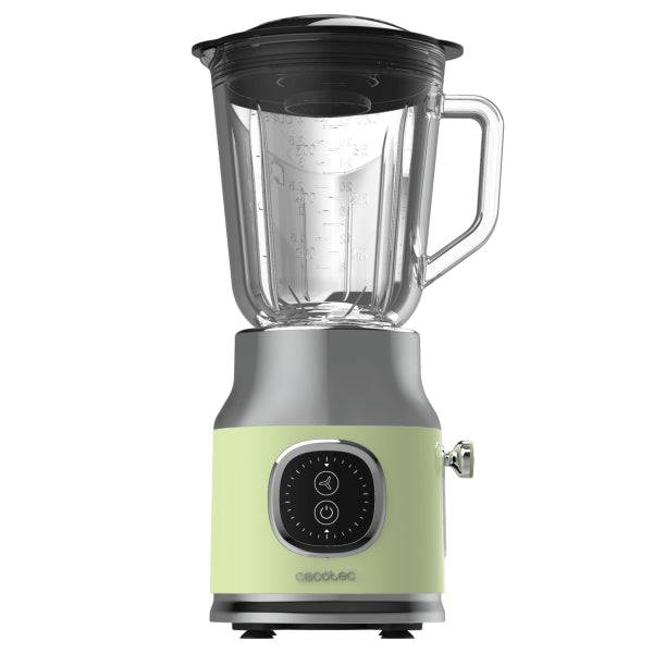 Cecotec RetroTwist Green Frullatore a Bicchiere - Potenza 800W - Capacità Brocca 1L - Stile Retrò - Lame Rivestite Titanio - Colore Menta