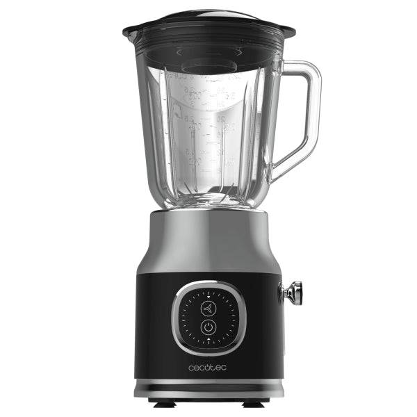 Cecotec RetroTwist Black Frullatore a Bicchiere - Potenza 800W - Capacità Brocca 1L - Stile Retrò - Lame Rivestite Titanio - Colore Nero e Grigio