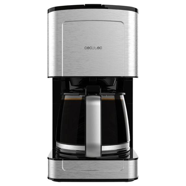 Cecotec Coffee 56 Heat Caffettiera a Goccia per 12 Tazze - Potenza 800W - Capacità 1.3L - Temperatura Regolabile - Finiture in Acciaio Inossidabile - Colore Nero e Argento