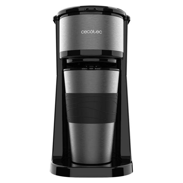 Cecotec Coffee 66 Drop and Go Caffettiera a Goccia - Potenza 700W - Capacità 420ml - Sistema Antigoccia - Acciaio Inossidabile - Thermos Portatile - Colore Nero e Grigio