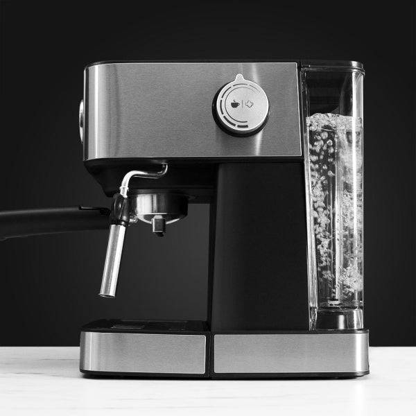 Cecotec Power Espresso 20 Professionale Macchina per Caffè Espresso con Vapore - Capacità 1.5L - Pressione 20bar - Serbatoio 1.5L - Acciaio Inossidabile - Vapo - Scaldatazze - Colore Nero e Argento