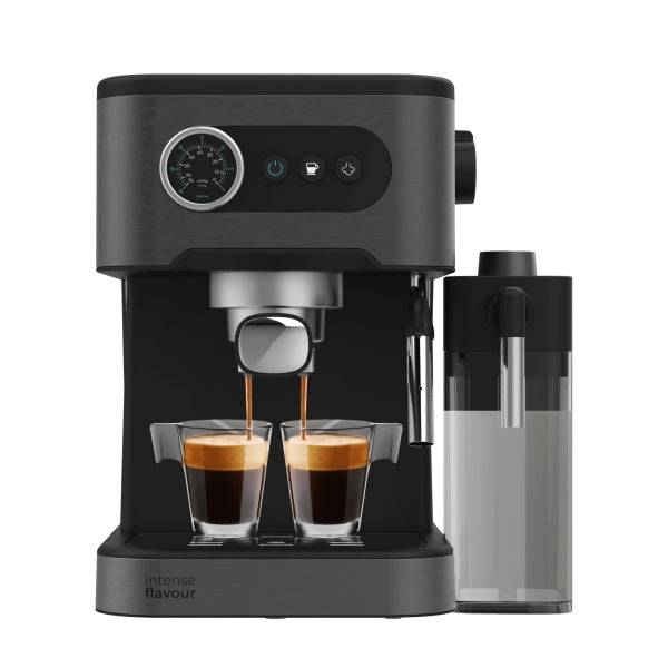 Cecotec Power Espresso 20 Pro Latte Macchina per Caffè Espresso - Capacità 1.5L - Pressione 20bar - Serbatoio 550ml - Vapo - Scaldatazze - Serbatoio Latte - Display con Pulsanti - Colore Nero