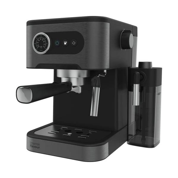 Cecotec Power Espresso 20 Pro Latte Macchina per Caffè Espresso - Capacità 1.5L - Pressione 20bar - Serbatoio 550ml - Vapo - Scaldatazze - Serbatoio Latte - Display con Pulsanti - Colore Nero