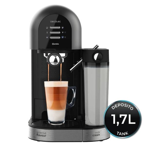Cecotec Power Instant-ccino 20 Chic Serie Nera Macchina Espresso Compatibile con Capsule - 1470W - Pressione 20bar - Serbatoio 0.7ml - Temperatura Regolabile - Termoblock - Colore Nero e Argento