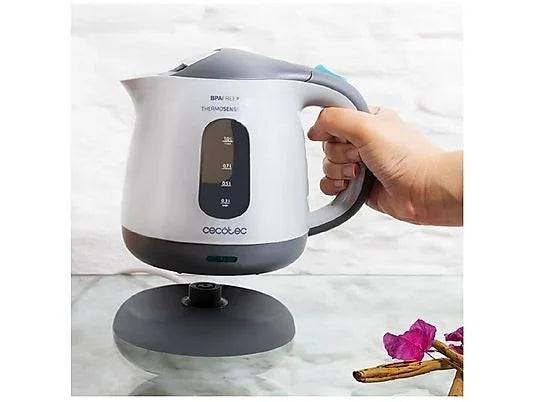 Cecotec ThermoSense 120 Bollitore 1L - Potenza 1100W - Privo di BPA - Base 360º Indipendente - Filtro Anticalcare - Spegnimento Automatico - Colore Bianco