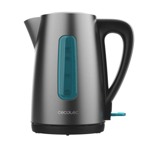 Cecotec Thermosense 210 Steel Bollitore 1.7L - Potenza 2200W - Base 360º - Acciaio Inossidabile - Colore Grigio Scuro