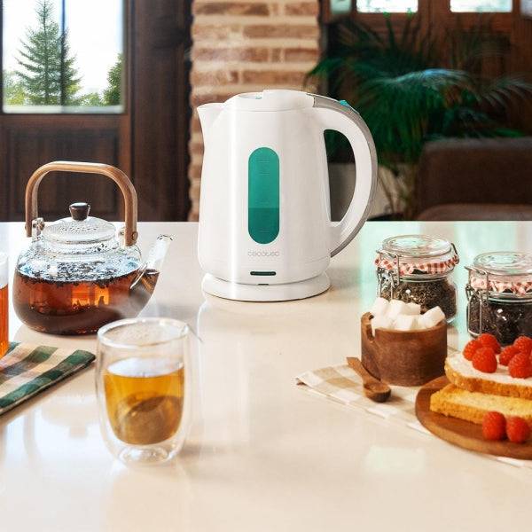 Cecotec Thermosense 180 White Bollitore 1.7L - Potenza 2200W - Privo di BPA - Base 360º Indipendente - Filtro Anticalcare - Spegnimento Automatico - Colore Bianco