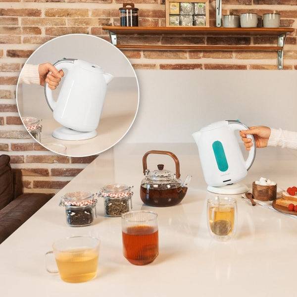 Cecotec Thermosense 180 White Bollitore 1.7L - Potenza 2200W - Privo di BPA - Base 360º Indipendente - Filtro Anticalcare - Spegnimento Automatico - Colore Bianco