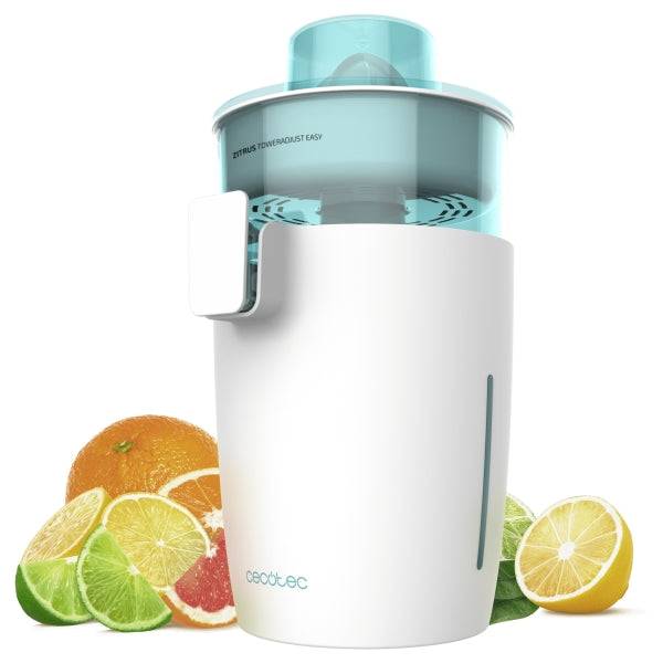 Cecotec Zitrus TowerAdjust Easy 800 White Spremiagrumi Elettrico - Potenza 800W - Capacità 0.5L - Beccuccio Antigoccia - Filtro con Regolatore di Polpa - Coni Smontabili - Colore Bianco