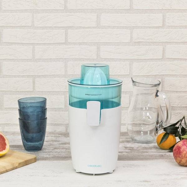 Cecotec Zitrus TowerAdjust Easy 800 White Spremiagrumi Elettrico - Potenza 800W - Capacità 0.5L - Beccuccio Antigoccia - Filtro con Regolatore di Polpa - Coni Smontabili - Colore Bianco