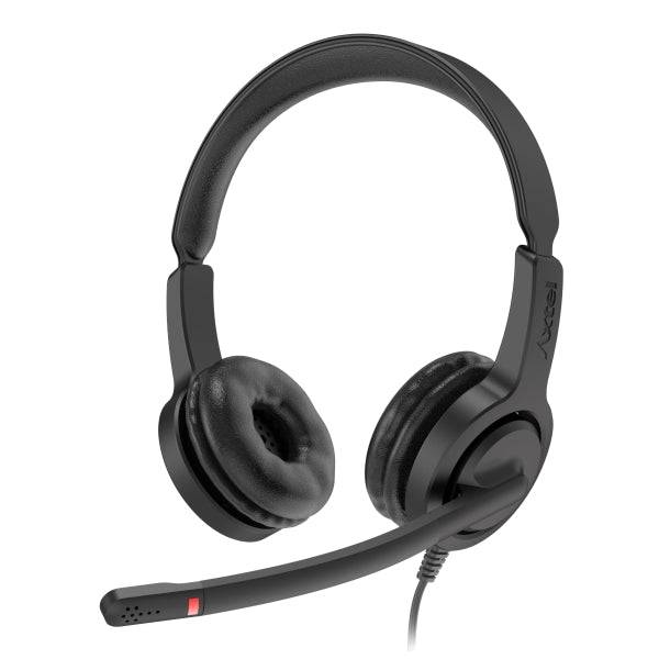 Axtel Voice UC28 Cuffie con Microfono USB - Connessione USB-A - Cancellazione del Rumore - Costruzione Robusta