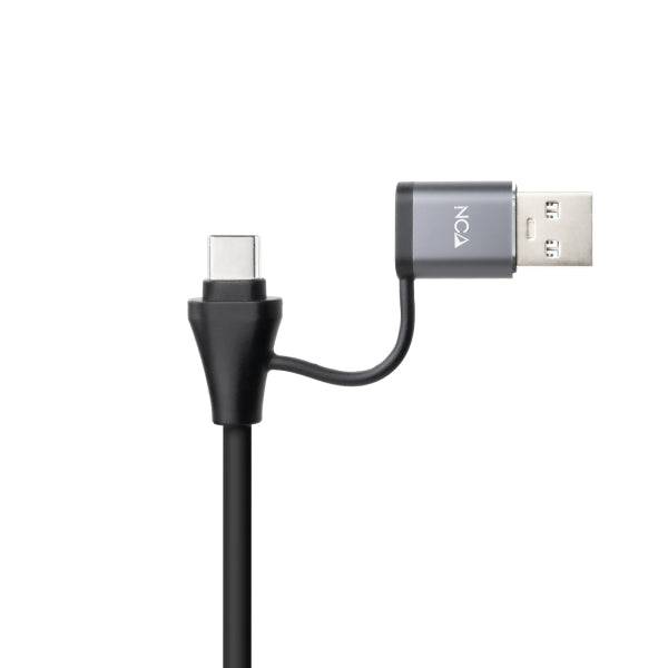Nanocable Adattatore di Rete USB-C + USB-A/M 3.0 a Ethernet Gigabit 10/100/1000 Mbps + Hub 3xUSB-A 3.0 - 15 cm - Colore Grigio