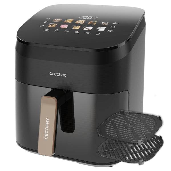 Cecotec Cecofry and Grill Smokin' 6500 Friggitrice ad Aria - 2200W - Capacità 6,5L - Temperatura Regolabile fino a 200ºC - Affumicatore Integrato - Finestra di Visualizzazione - Colore Nero