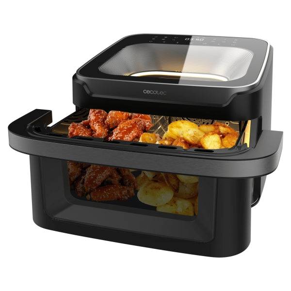Cecotec Cecofry Advance 10000 Full Vision Friggitrice ad Aria - 2200W - Capacità 10L - Temperatura Regolabile fino a 200°C - Maniglia Tatto Freddo - Finestra di Visualizzazione - Colore Nero