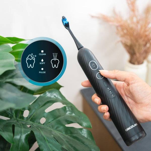 Cecotec ToothCare Jet Splash UltraSonic Spazzolino e Irrigatore Dentale - Serbatoio 60ml - Pressione 120PSI - 3 Modalità - Autonomia di 4 Settimane - IPX7 - Testine Incluse - Timer - Colore Grigio Scuro