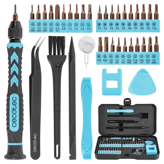 Cecotec PrecissionGyro 100 Set Cacciaviti di Precisione - 39 Pezzi - Include Accessori - Colore Nero e Blu