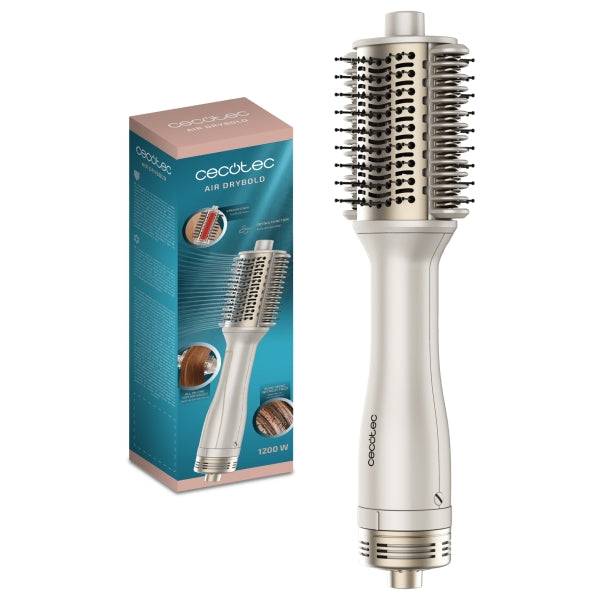 Cecotec Air DryBold Spazzola Soffiante - 1200W - Piastre Riscaldanti - Temperatura Regolabile - Rivestimento Ceramico - Generatore di Ioni - Multifunzione - Punta Fredda - Colore Bianco