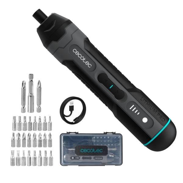 Cecotec EasyGyro 3000 Pocket Cacciavite Wireless - Batteria 1500mAh - Luce LED - Accessori Inclusi - Più Livelli - Colore Nero