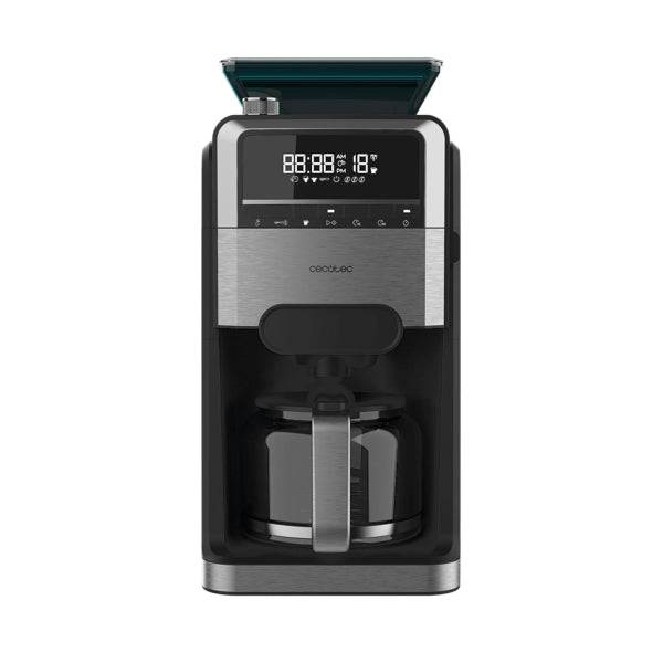 Cecotec Coffee 66 Grind and Brew Macchina da Caffè Filtro 12 Tazze - 1400W - Caraffa 1.5L - Programmabile - Finiture in Acciaio Inossidabile - Serbatoio e Macinacaffè Integrato - Colore Nero e Grigio