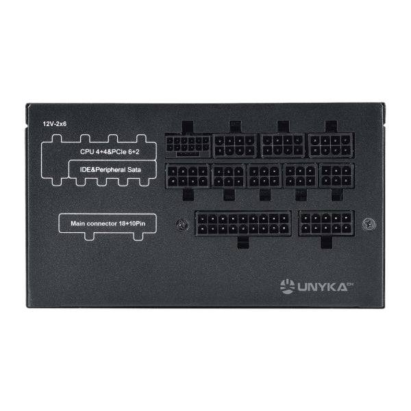 Unykach Atilius 3.1 Black 750W 80 Plus Gold Alimentatore 750W ATX 3.1 - Full Modulare - Ventola 120mm