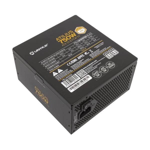 Unykach Atilius 3.1 Black 750W 80 Plus Gold Alimentatore 750W ATX 3.1 - Full Modulare - Ventola 120mm