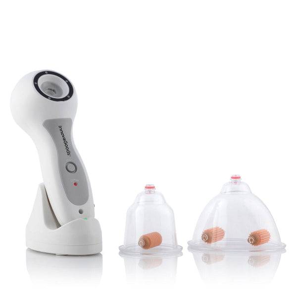 Innovagoods Apparecchio Anticelulitico Vacuumterapia Pro - Intensità Regolabile - Ricaricabile USB - Rulli di Aspirazione Inclusi - Uso Quotidiano 5-10 Minuti - Colore Bianco Grigio