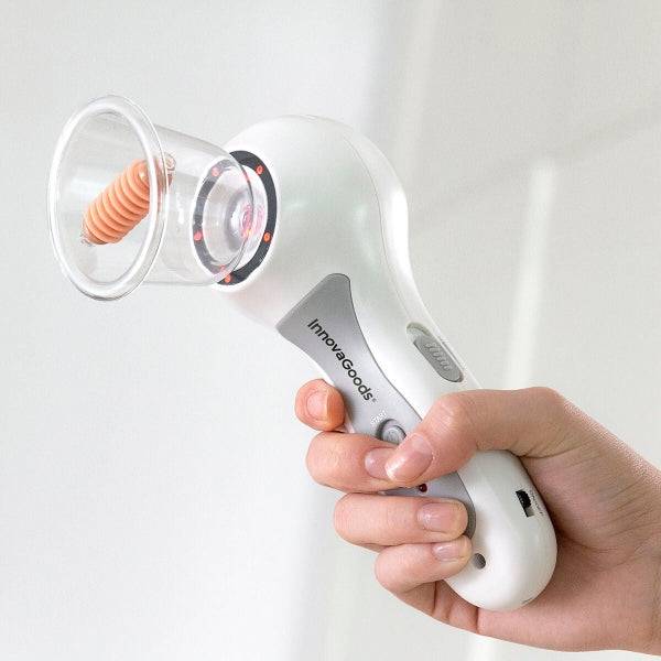 Innovagoods Apparecchio Anticelulitico Vacuumterapia Pro - Intensità Regolabile - Ricaricabile USB - Rulli di Aspirazione Inclusi - Uso Quotidiano 5-10 Minuti - Colore Bianco Grigio