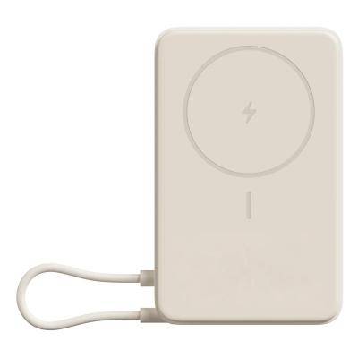 Xiaomi Magnetic Power Bank 10000 con Supporto Integrato - Ricarica Wireless Magnetica - 20W Max - USB C Bidirezionale - 5900 mAh / 37 Wh - Display Integrato - Design Compatto - Colore Beige