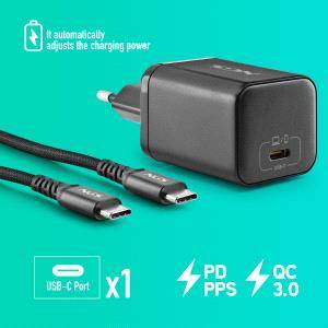 NGS BUD65W-L Caricatore GaN 65W per Portatili Lenovo - USB C Power Delivery e PPS - 5 Connettori DC Inclusi - Cavo USB C 1,5 m 60W - Design Ultraportatile - Protezione da Sovraccarichi e Surriscaldamento