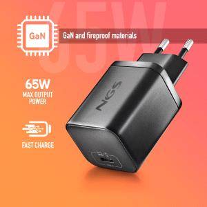 NGS BUD65W‑AC Caricabatterie GaN 65W per Portatili Acer - USB C Power Delivery e PPS - 4 Connettori DC Inclusi - Cavo USB C 1.5m 60W - Design Ultraportatile - Protezione contro Surriscaldamento e Sovraccarichi