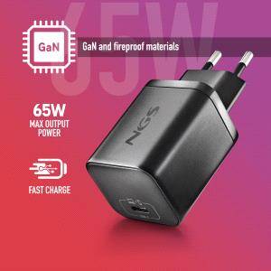 NGS BUD65W-AS Caricabatterie GaN 65W per Portatili ASUS - USB C Power Delivery e PPS - 8 Connettori DC Inclusi - Cavo USB C 1.5 m 60W - Design Ultraportatile - Protezione contro Sovraccarichi e Surriscaldamento