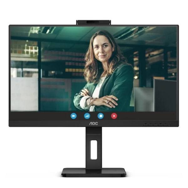 AOC 24P3QW Monitor 23.8" WLED IPS FullHD 120Hz - Respuesta 4ms - Ajustable en Altura, Giratorio e Inclinable - Altavoces 10W - USB, HDMI, DisplayPort, Webcam - VESA 100x100