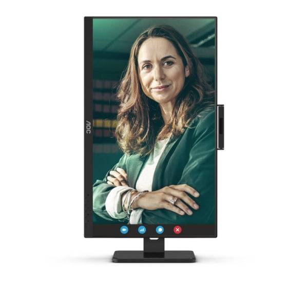 AOC 24P3QW Monitor 23.8" WLED IPS FullHD 120Hz - Respuesta 4ms - Ajustable en Altura, Giratorio e Inclinable - Altavoces 10W - USB, HDMI, DisplayPort, Webcam - VESA 100x100