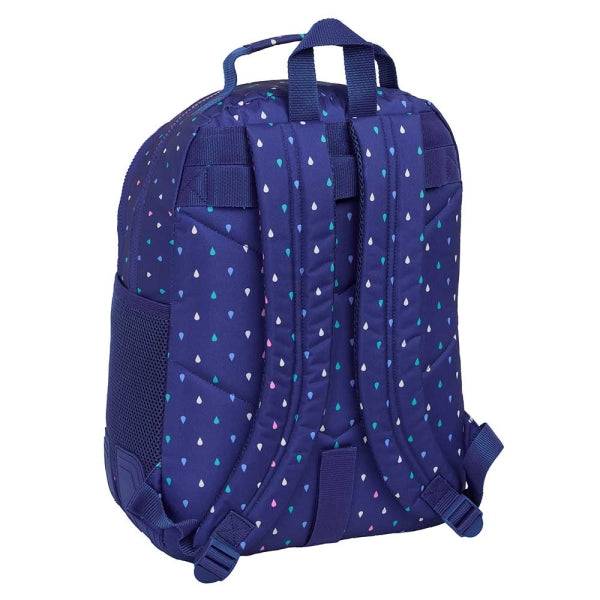 Safta Benetton Drop Zaino con 2 Scomparti - Antiabrasione - Adattabile a Trolley - Portabottiglie - Tirante Doppio - Spallacci Imbottiti - 20L - 320x150x420mm - Colore Blu Scuro