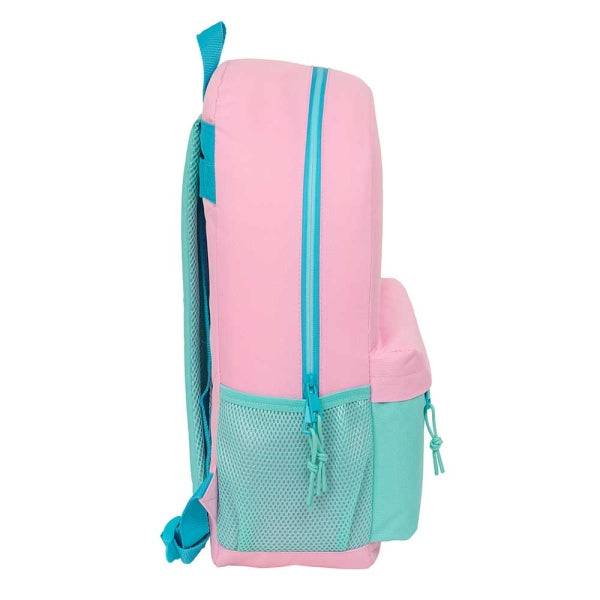 Safta Benetton Dolce Zaino Adattabile a Trolley - Tasche Laterali - Doppia Trazione Zip - Ergonomia Imbottita - Manico Superiore - 19L - 300x140x460mm - Colore Rosa Pastello