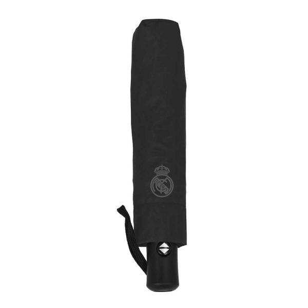 Safta Real Madrid Premium Ombrello Automatico 102cm - 8 Pannelli - Manico Gommato - Punta in PVC - Poliestere - Stecche in Acciaio 8mm - Colore Nero