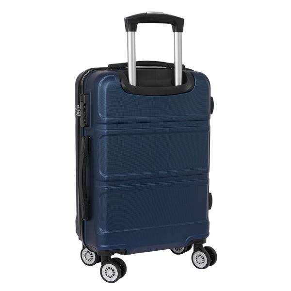 Safta Travel Valigia Trolley da Cabina 20" - Materiale Resistente ABS e PC - Chiusura con Lucchetto - Interno Rivestito e Tasche - Ruote Girevoli 360° - 40,1L - 345x200x550mm - Colore Blu Marino