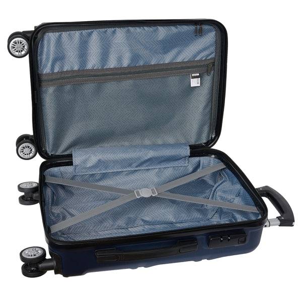 Safta Travel Valigia Trolley da Cabina 20" - Materiale Resistente ABS e PC - Chiusura con Lucchetto - Interno Rivestito e Tasche - Ruote Girevoli 360° - 40,1L - 345x200x550mm - Colore Blu Marino