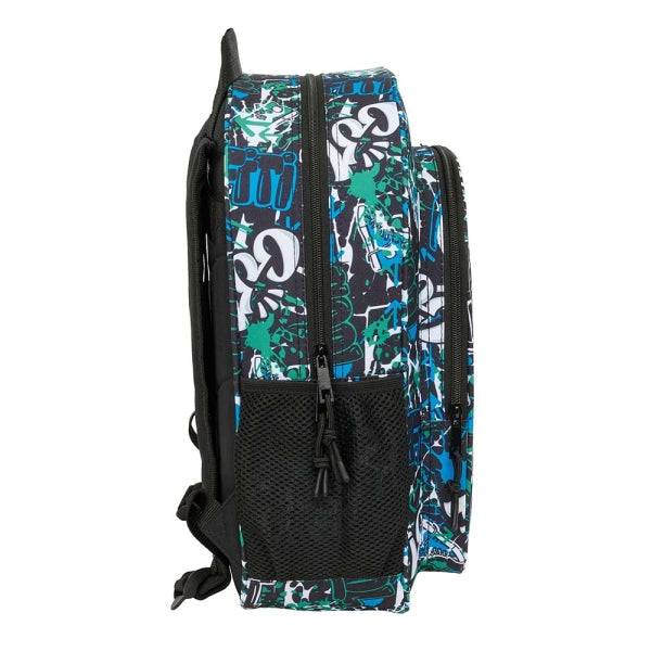 Safta Graffiti Go Zaino - Adattabile a Carrello - Tasche Laterali - Doppio Tirante - Spalline Imbottite - Manico Superiore - Grande Capacità - 320x120x380mm - Colore Blu Scuro
