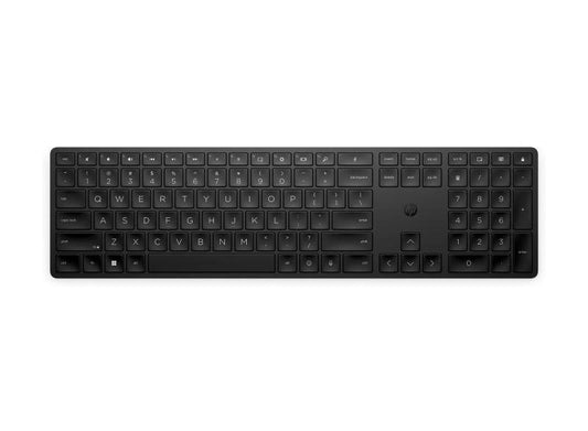 HP 455 Tastiera Wireless Programmabile 2.4GHz - Oltre 20 Tasti Programmabili - Tasti Sagomate con Corsa 2 mm - Piedini Regolabili - Batteria fino a 20 Mesi - Colore Nero