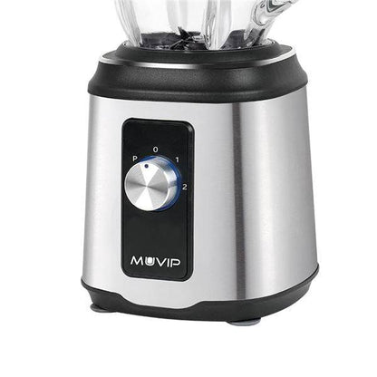Muvip Frullatore da Bicchiere 1800W 1.5L - 2 Velocità - Funzione Pulse - Corpo Acciaio Inossidabile - Lame Dentellate con Rivestimento in Titanio