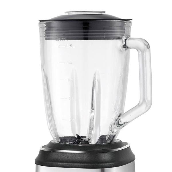 Muvip Frullatore da Bicchiere 1800W 1.5L - 2 Velocità - Funzione Pulse - Corpo Acciaio Inossidabile - Lame Dentellate con Rivestimento in Titanio