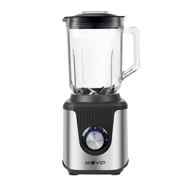 Muvip Frullatore 1800W 1.8L - 2 Velocità - Funzione Pulse - Corpo in Acciaio Inossidabile - Lame Dentellate con Rivestimento in Titanio