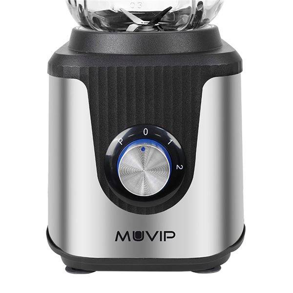 Muvip Frullatore 1800W 1.8L - 2 Velocità - Funzione Pulse - Corpo in Acciaio Inossidabile - Lame Dentellate con Rivestimento in Titanio